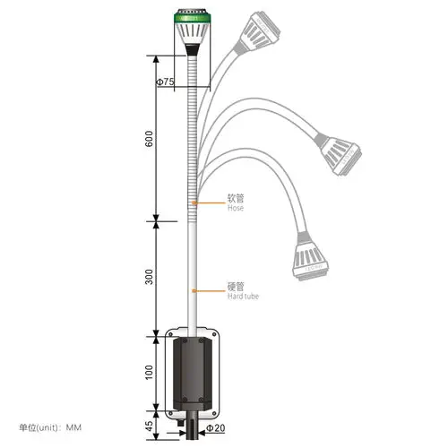 Gynaecological Exam Lamp KD2009W-1 & Mobile Stand 9wLED - Image 2