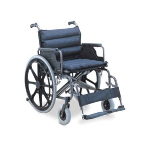 Wheelchair Steel/Nylon Extra wide upto 125kg detach arm & footrest