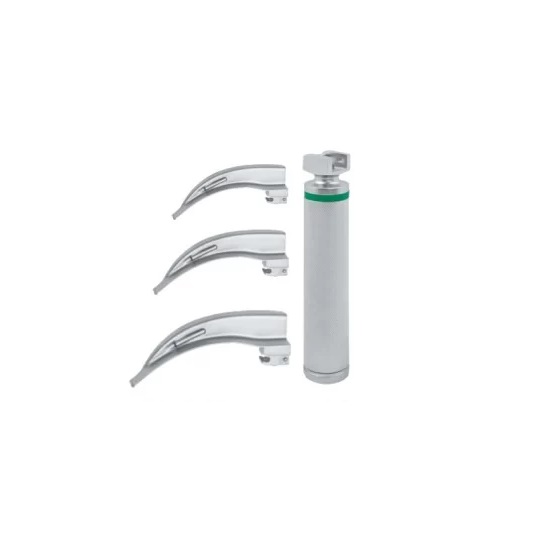 Laryngoscope Set Fiber Optic Paediatric 3 Blade & handle - Image 2