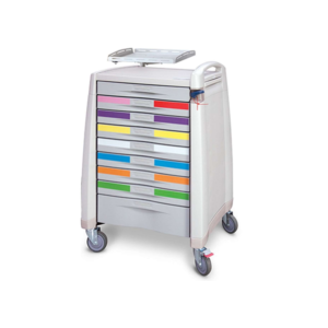 Emergency PAEDIATRIC trolley, With monitor shelf